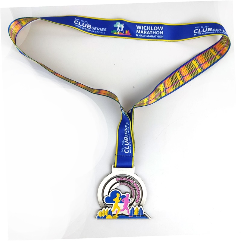 Medaglia sportiva e trofei Assegna medaglie di medaglie in lega di zinco personalizzato connastro