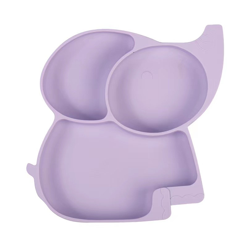 Piatti di aspirazione per bambini Silicone Elephant Plate Set di cibi complementari perneonati Elefante BPA BABY DINK COWL FREE SILICONE SILICO CENA CENATURA Accettabile Piatto diviso per bambini