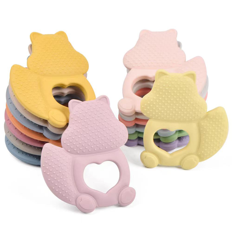 Scoiattolo BPA BPA New Baby Teether Toether Toy Silicone Baby Chew Toy Teether Mascing giocattolo per bambini Sticchi a denti da bambino Boilable Food Grade Silicone Teeter