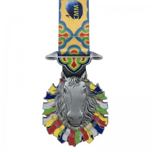 Design speciale antico argento placcato 4D medaglie sportive e medaglie commemorative delnastro