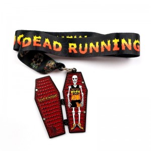 Casting da dado in metallo da 7/8 pollici medaglie di metallonero opaco Halloween a conchiglia medaglie sportive