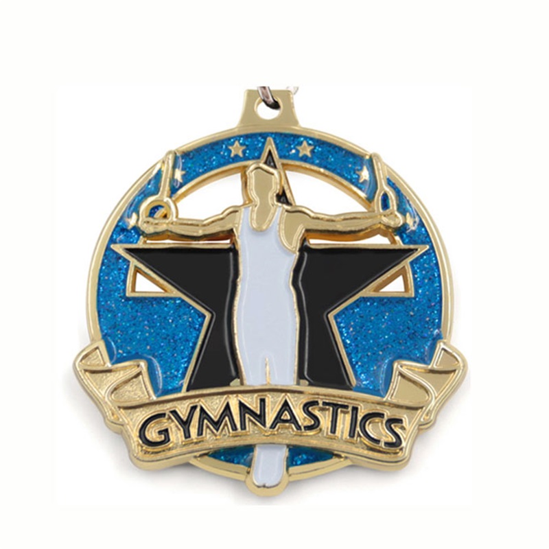 Medaglie personalizzate smalto 18k oro oro quadrato rettangolo medaglia medaglia a sospensione ginnastica