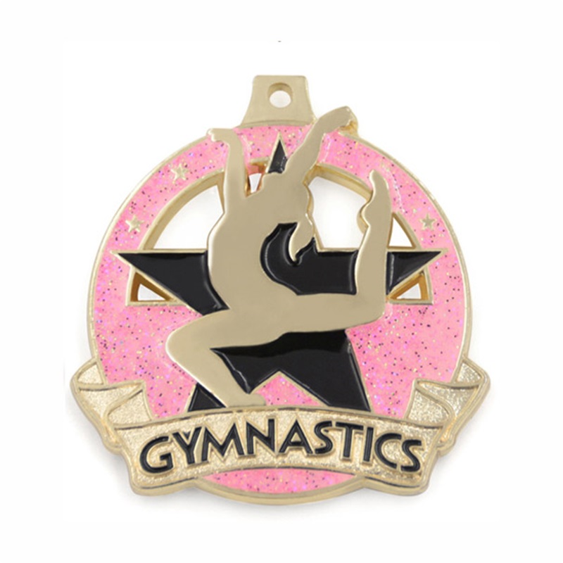 Medaglie personalizzate smalto 18k oro oro quadrato rettangolo medaglia medaglia a sospensione ginnastica