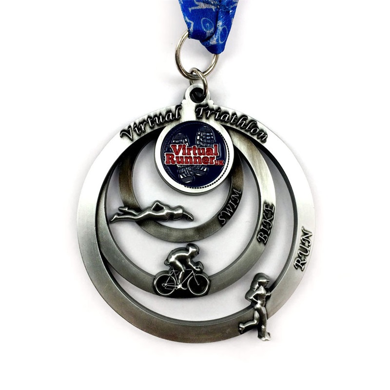 Assegna medaglie medaglie antiche personalizzate Rebin Design 3D Triathlon Medal