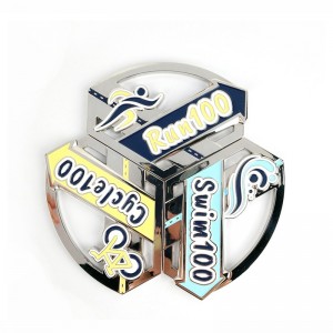 Medaglia di campione medaglie antiche personalizzate Rebin Design 3D Triathlon Medal