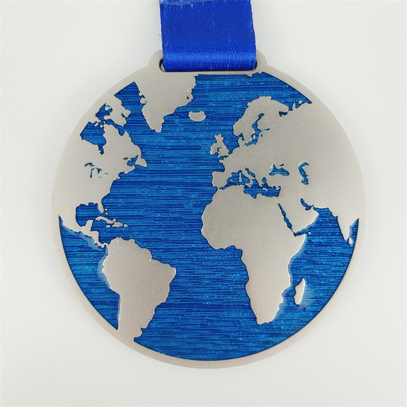 Medaglia di maratona stampato UV stampicata blu medaglia religiosa