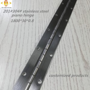 cerniera lunga personalizzata 201#304#Spessore da 0,8 mm in acciaio inossidabile a cerniera per pianoforte a fila continua cabina per pianoforte a fila