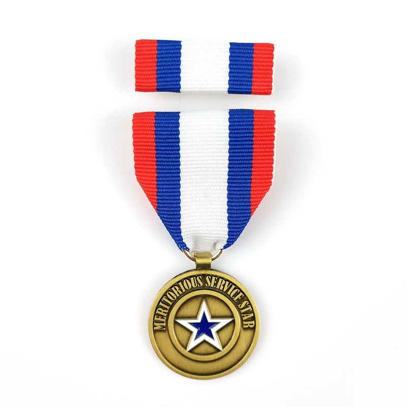 Medaglia per la campagna di bronzo antico 3D personalizzato in oro 3D medaglie d'onore connastro corto