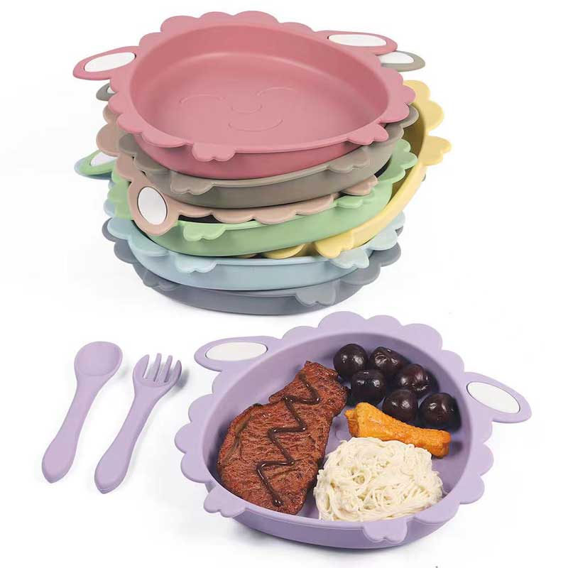 Bambini da tavolo da tavolo da cucina silicone silicone morbido ciotola per alimentazione per bambininon bpa a cena silicone piatti per le piastre per bambini piccoli