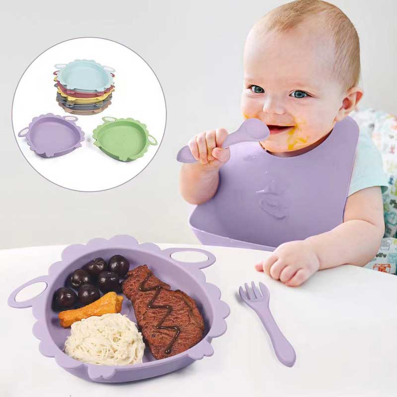 Bambini da tavolo da tavolo da cucina silicone silicone morbido ciotola per alimentazione per bambininon bpa a cena silicone piatti per le piastre per bambini piccoli