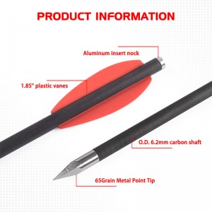 Elongarrow 119612-05 16 cm Bulloni di freccia in carbonio per bulloni a balestra con 2 pcs rossa