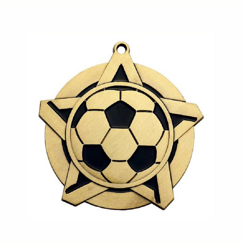 GAG Design Metal 3D Logo Football Soccer Gara Sports Gold Award Medal Custom Medal Custom With Ribbon