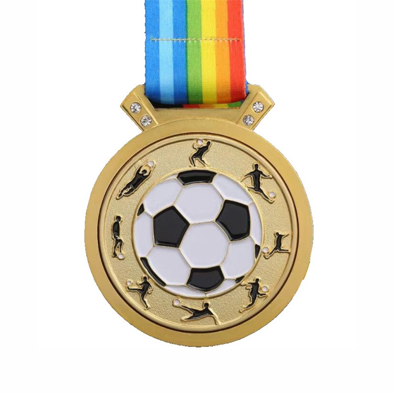 GAG Design Metal 3D Logo Football Soccer Gara Sports Gold Award Medal Custom Medal Custom With Ribbon