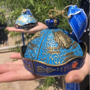 Sublimazione a smalto colorato Stampa in lega di zinco in zinco in leone rotonda a rotazione della medaglia sportiva di sollevamento pesi