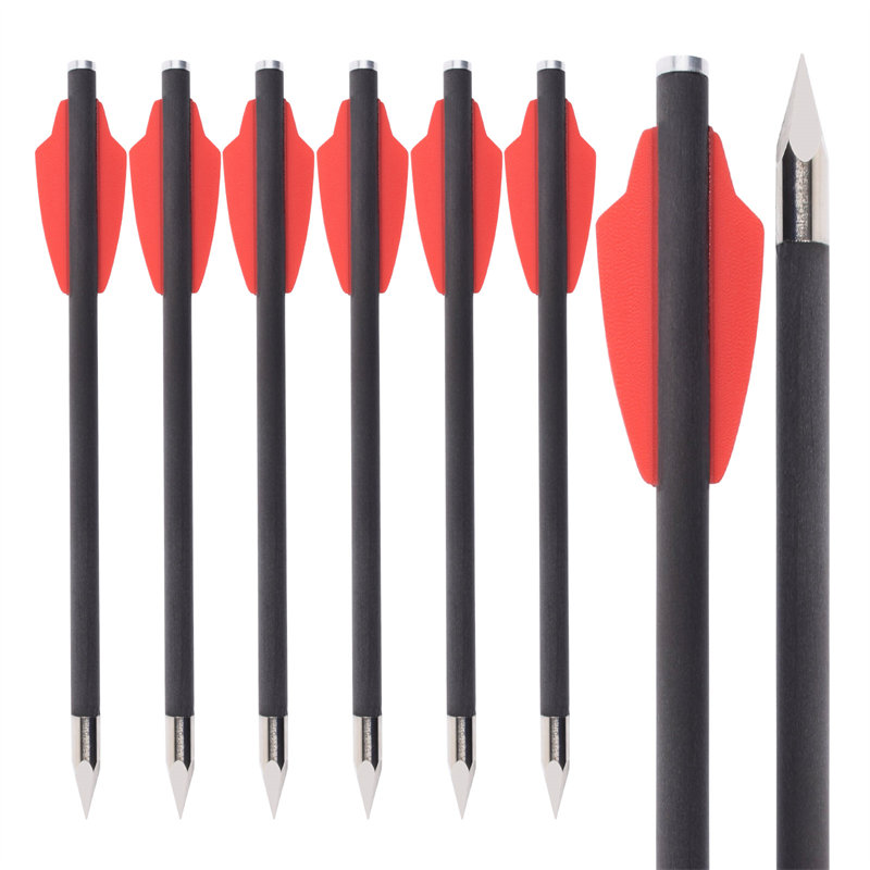 Elongarrow 119612-01 Bulloni freccia di freccia di carbonio da 16 cm con 2 pc 1,65 pollici di palatta rossa