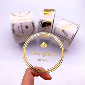 Adesivo con etichetta bronzing rotonda, etichetta trasparente abbronzante, adesivo per l\'etichetta Bronzing personalizzata