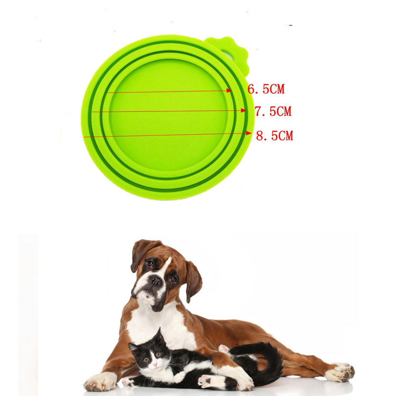 Coperchi del barattolo alimentare in silicone, coperchi del barattolo in silicone gratuiti universali per cibo per cani e gatti, copertura per la conservazione degli alimenti per animali