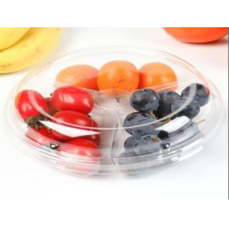 Tre-Compartment Fresh-cut Fruits Box Lid 205*122*58 mm HJ-160