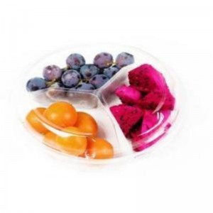 Tre-Compartment Fresh-cut Fruits Box Bottom 220*170*60 mm HJ-1803F