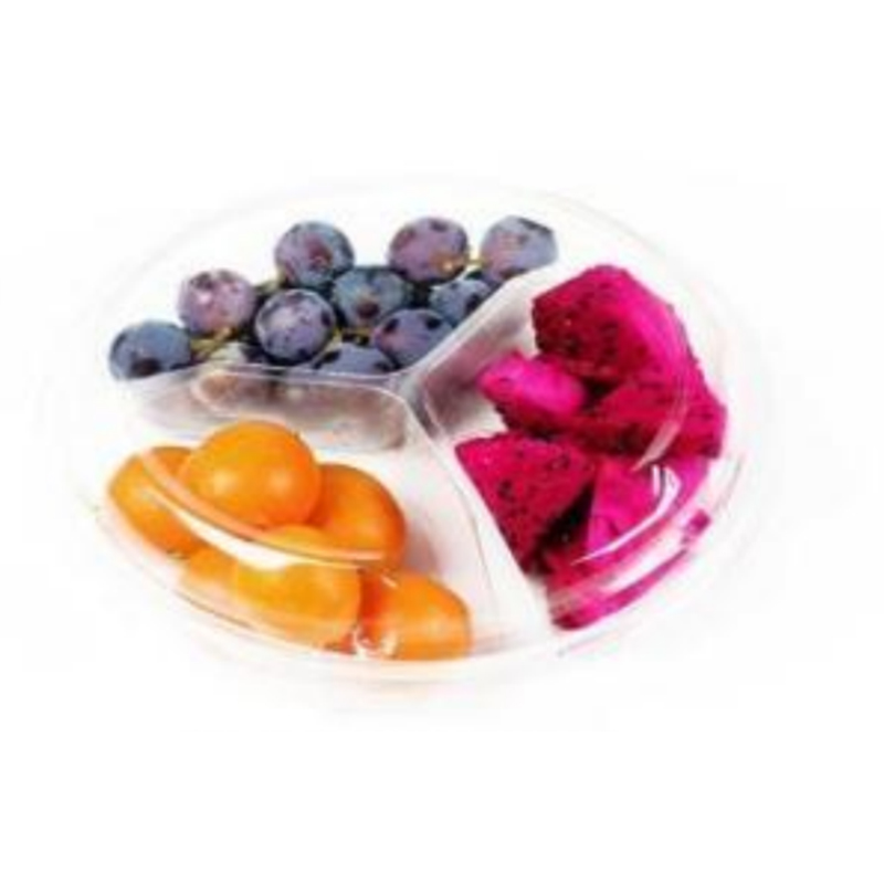 Tre-Compartment Fresh-cut Fruits Box Bottom 220*170*60 mm HJ-1803F