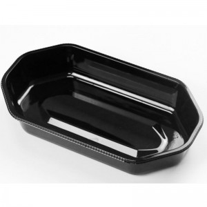Vassoio di frutta colorato senza coperchio 225*120*40 mm hgf-2313 trasparente/nero