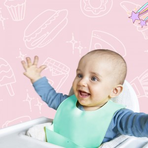 Bavaglini per bambini domestici, bavaglini da sbavare per bambini in silicone ecologico, sani, resistenti e facili da pulire
