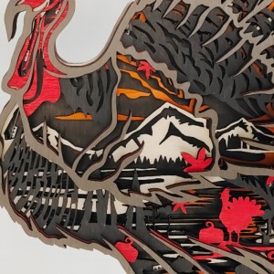 Artefatto fenicottero in legno in legno 3D