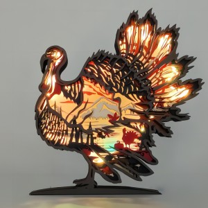 Artefatto fenicottero in legno in legno 3D