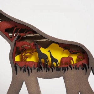 Giraffa in legno per animali 3d
