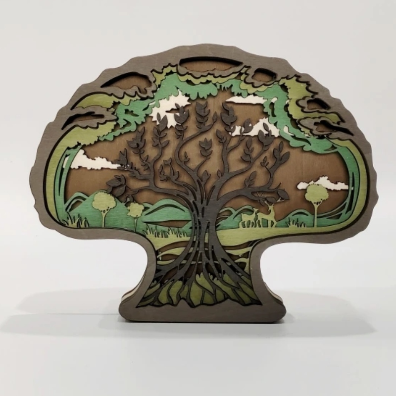 Ornamenti in legno 3D per alberi