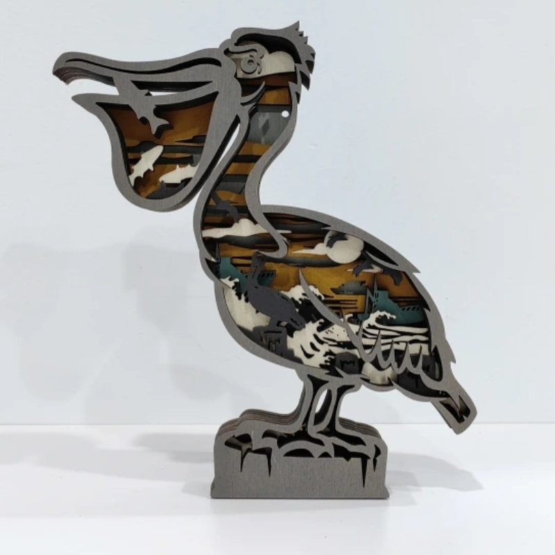 Ornamenti di imbarcazioni in legno 3D per gli uccelli