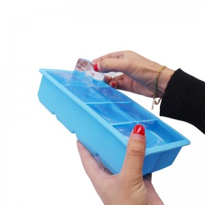 Silicone di rilascio facile e flessibile 8 vassoi di cubetti di ghiaccio grandi, certificati materie prime, cubetti di ghiaccio senza fusione lenta, per whisky, cocktail e succhi di whisky, facili da pulire