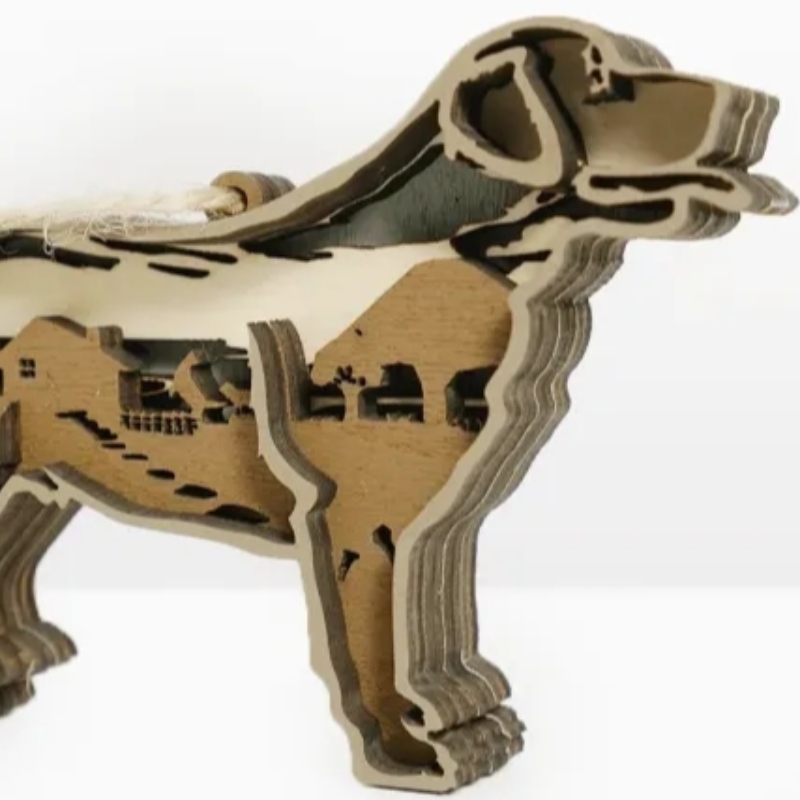Decorazione di artefatto in legno da cucciolo 3D