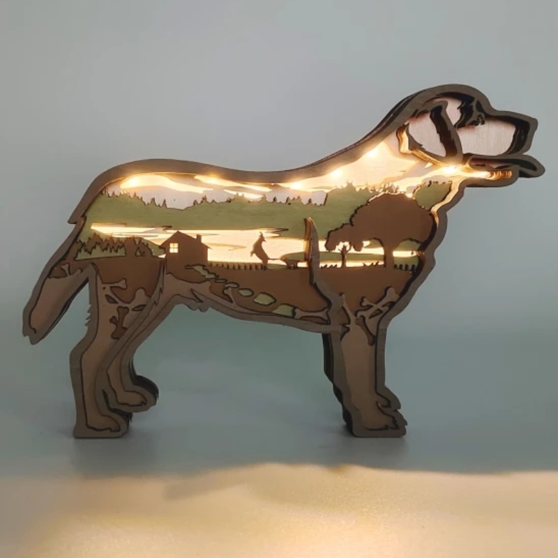 Decorazione di artigianato in legno di Labrador 3D Labrador