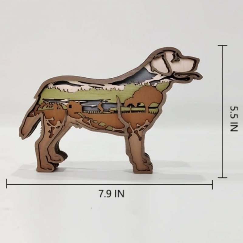 Decorazione di artigianato in legno di Labrador 3D Labrador
