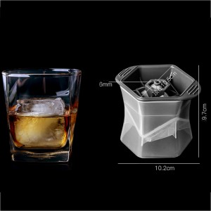 Stampi di ghiaccio in silicone riutilizzabili e stampi per ghiaccio artigiani senza BPA/ottimi per whisky, cocktail, caffè, soda, grandi stampi per ghiaccio di ghiaccio