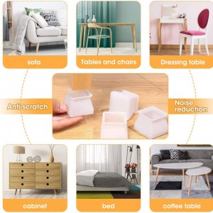 Protettori del pavimento della sedia in silicone, coperture per gambe della sedia da pranzo in legno di legno Protettori della sedia a gamba per mobili elastico Coperchi di gamba per sedienon slitta
