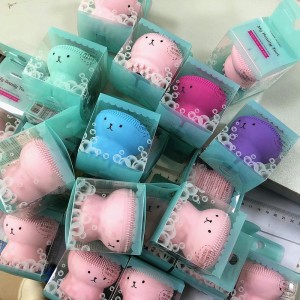 Pennello purificante silicone palmare pennello e massaggiatore, pennello detergente a forma di polpo per pulizia profonda un massaggio per la pelle delicata esfoliazione