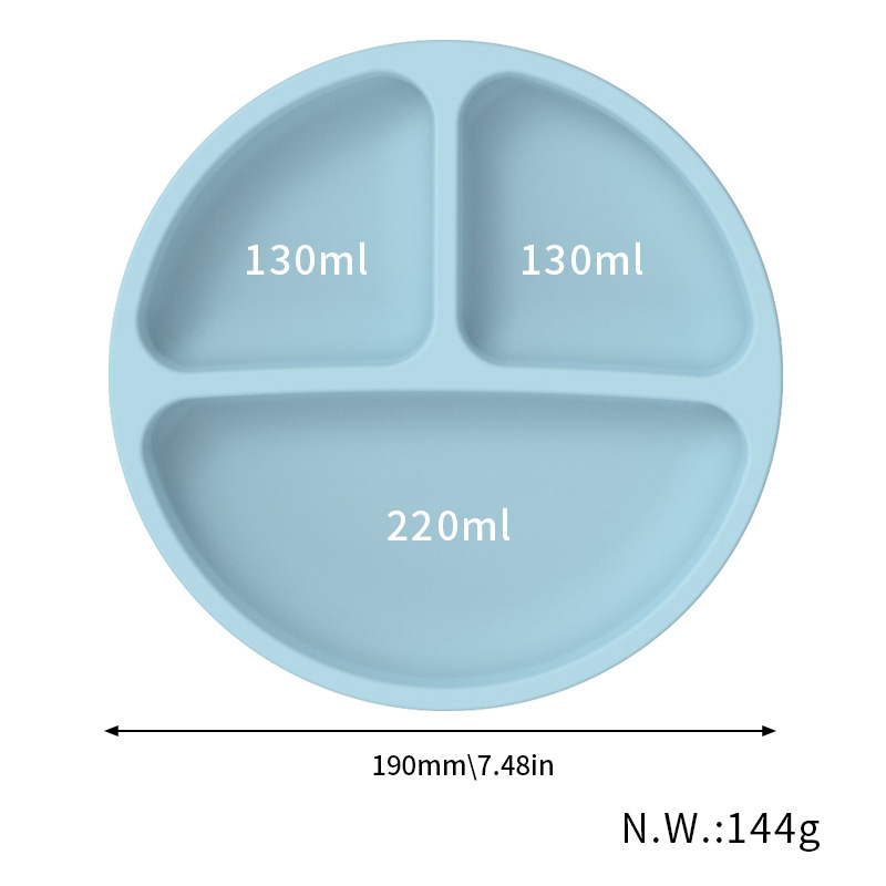 Piatto di aspirazione del piatto per la cena in silicone.