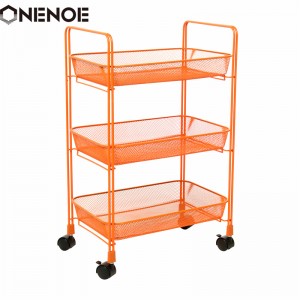Onenoe Design Modern Metal Mesh Organizzatore a 3 livelli Organizzatore multiuso carrello in rotazione cucina pesante carrello per carrello per carrello con cestini con cestini