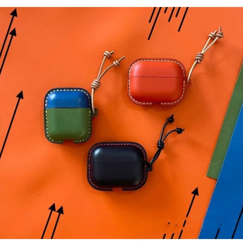 Nuova custodia protettiva di Apple AirPods, custodia in pelle fatta a mano all-in-one, custodia a cuffia Bluetooth, custodia in pelle anti-collisione