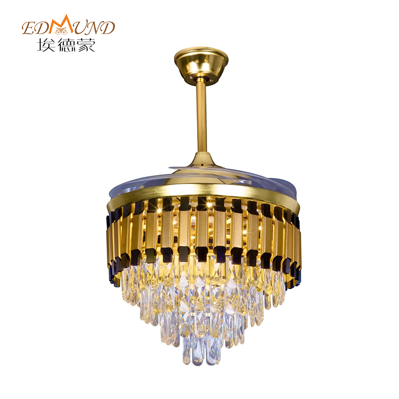 Ventola del soffitto del lampadario K011 con luce con lampadario a ventole di cristallo da 42 pollici remoto con lampadario