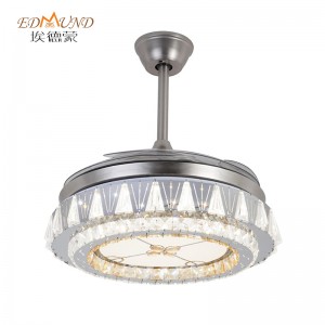 Ventola del soffitto del lampadario K015 con luce con lampadario a ventole di cristallo da 42 pollici remoto con lampadario
