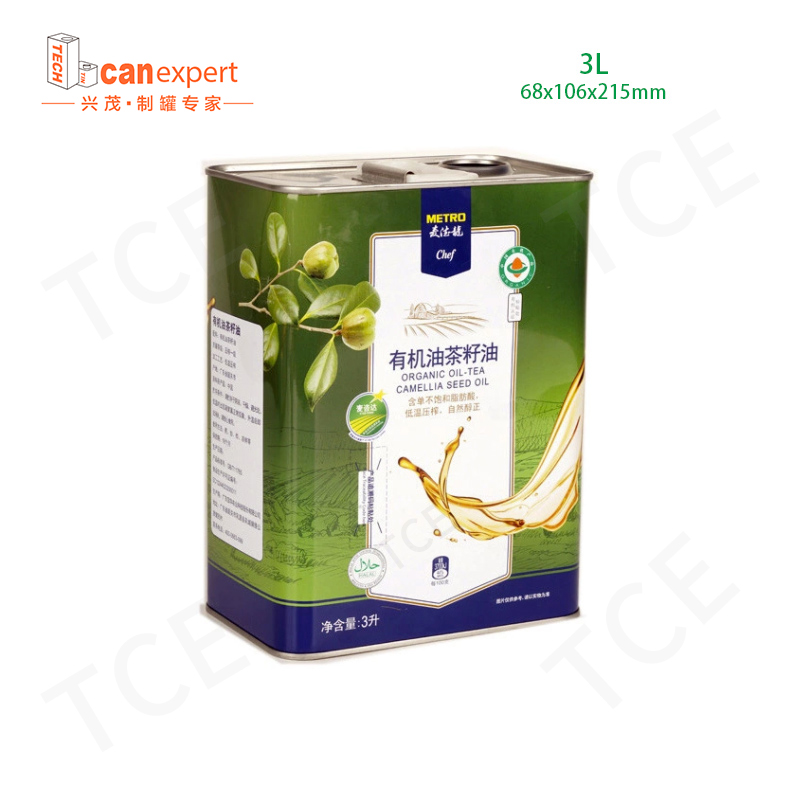 3L di stagno extra vergine di oliva rettangolare alimentare può 2 litri/litre rettangolo di imballaggio dell'olio da cucina lattina