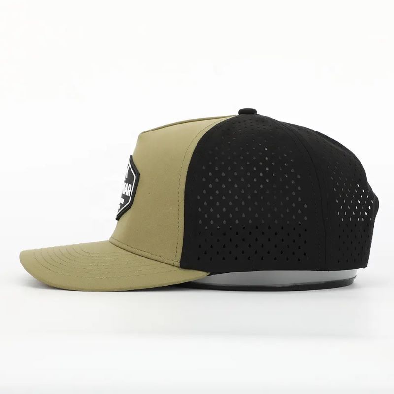 Cappello sportivo per orologio in poliestere dell'esercito impermeabile a 5 pannelli personalizzati, golf golf golf perforato, tappo di baseball logo patch di gomma