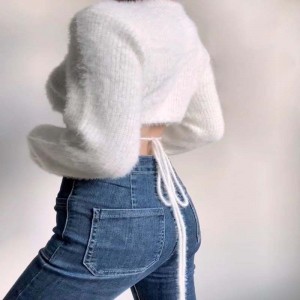 Magione di cardigan a maglia a maglia con scollo a V profondo sexy.