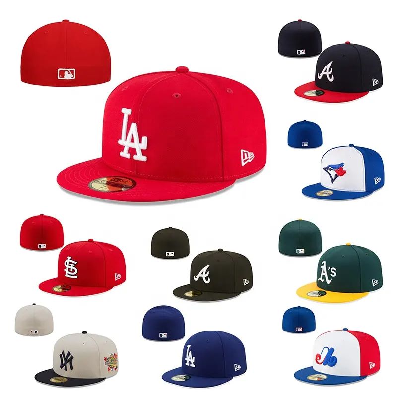 Cappello da baseball a misura su misura Gorras all'ingrosso con logo ricamo 3d a bordo piatto