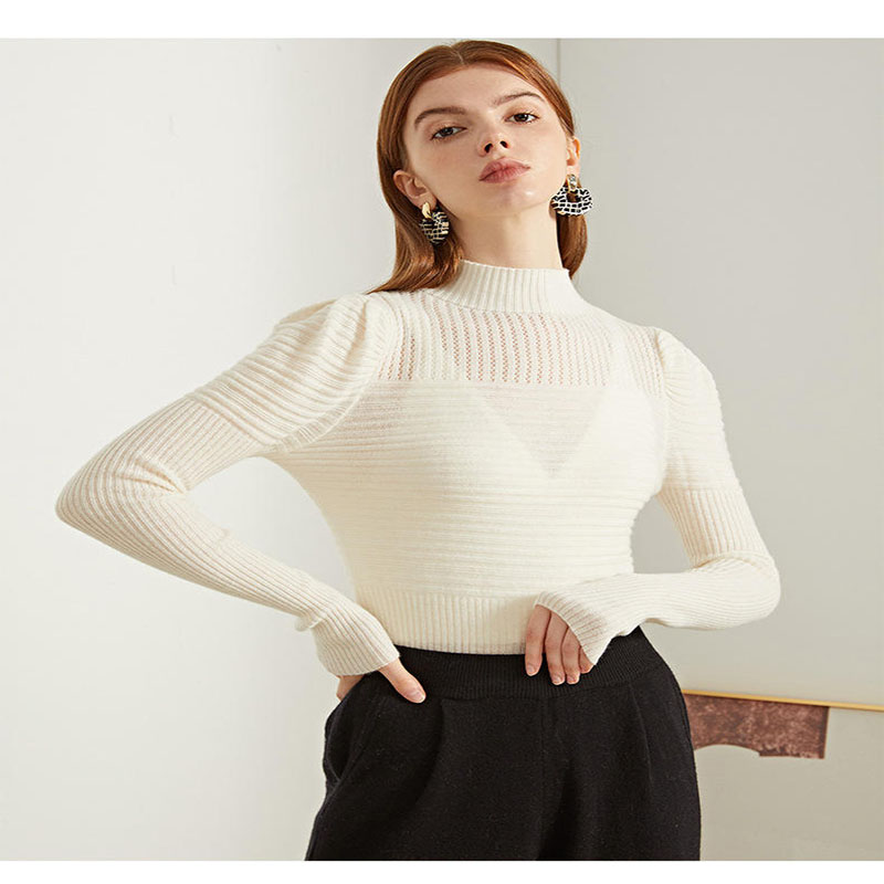 Donne della moda High Street Wool Wool Wool Cashmere Sliok High Collar Turtle Neck Mwater