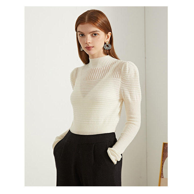 Donne della moda High Street Wool Wool Wool Cashmere Sliok High Collar Turtle Neck Mwater