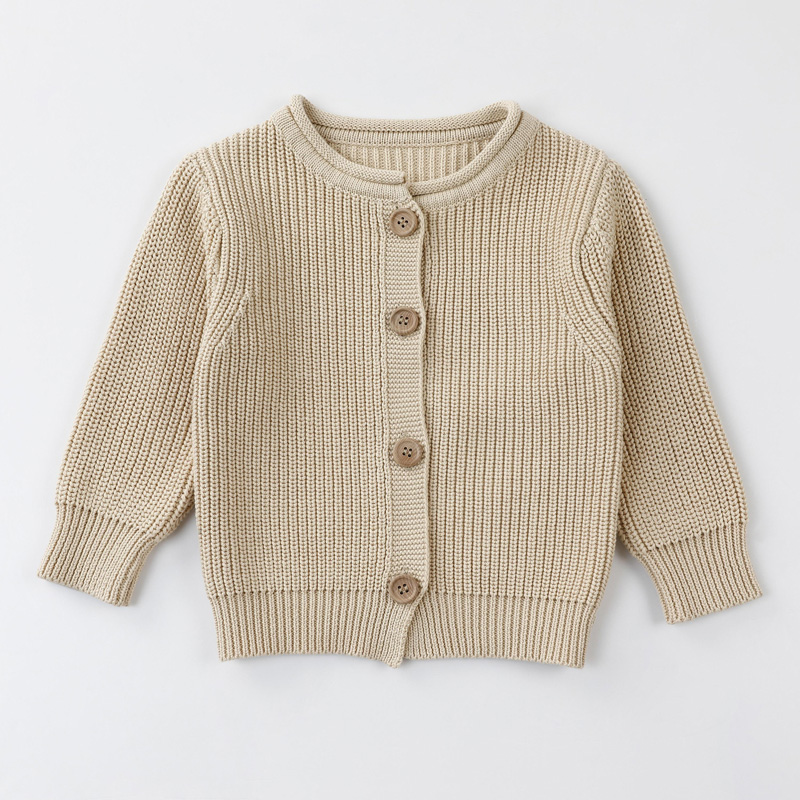 Sigtificante per bambini Cardigan casual Casual Conti con abiti da beige solidi